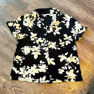 Isaac Mizrahi LIVE! Women’s XS Blouse, short sleeves, full button front